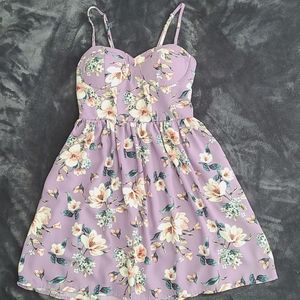 purple floral dress, size small